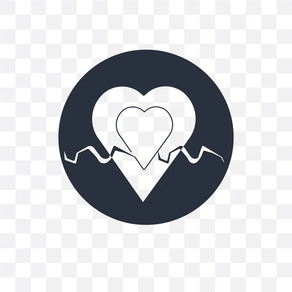 Kalp atım yaşam çizgisi üzerinde transpar izole kalp vektör simgesi — Stok Vektör
