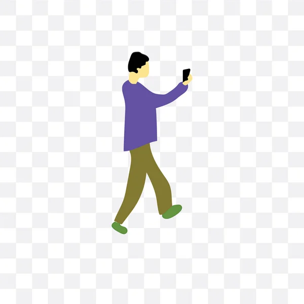 Homem tomando selfie vetor ícone isolado em fundo transparente — Vetor de Stock