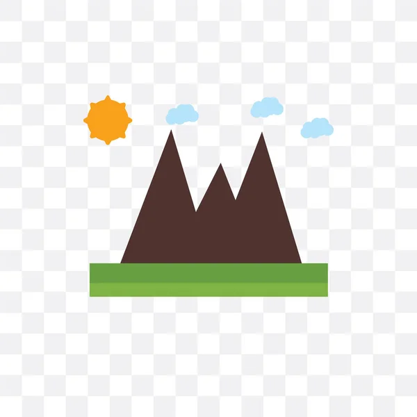 Mountains vector icon isolated on transparent background, Mounta — Stock Vector