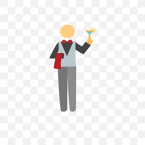 Waiter vector icon isolated on transparent background, Waiter lo — Stock Vector
