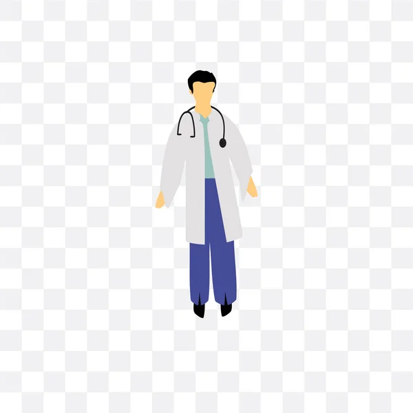 Hombre doctor vector icono aislado sobre fondo transparente, Hombre d — Vector de stock