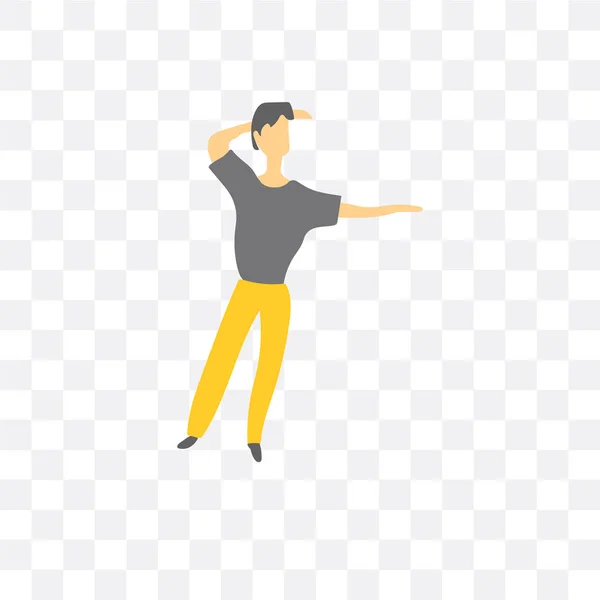 Dancing Man icono vectorial aislado sobre fondo transparente, Danc — Vector de stock