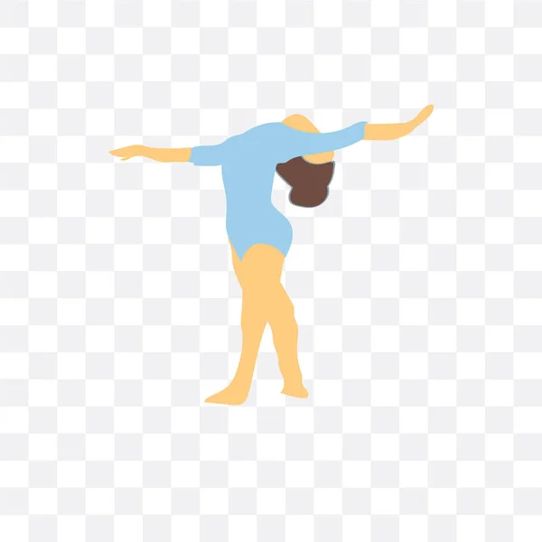 Flicka gymnastik vektor ikonen isolerad på transparent bakgrund, — Stock vektor