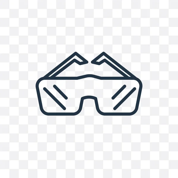 Gafas de seguridad icono vectorial aislado sobre fondo transparente, S — Archivo Imágenes Vectoriales