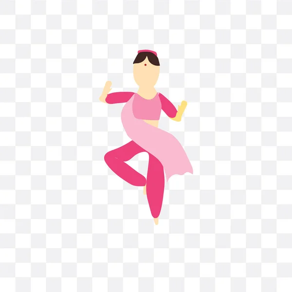 透明れたらに分離されたベクトル アイコンを踊るインドの女の子 — ストックベクタ