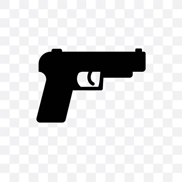 Pistool vector pictogram geïsoleerd op transparante achtergrond, Gun logo des — Stockvector