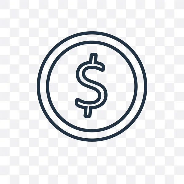 Icono de vector de moneda aislado sobre fondo transparente, Logotipo de moneda d — Vector de stock