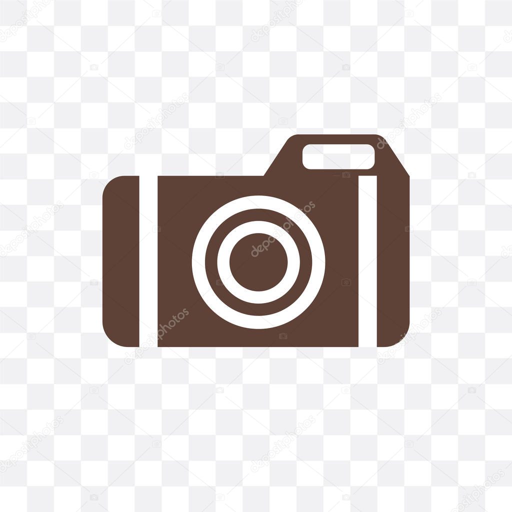 Photo camera vector icon isolated on transparent background, Photo camera logo concept