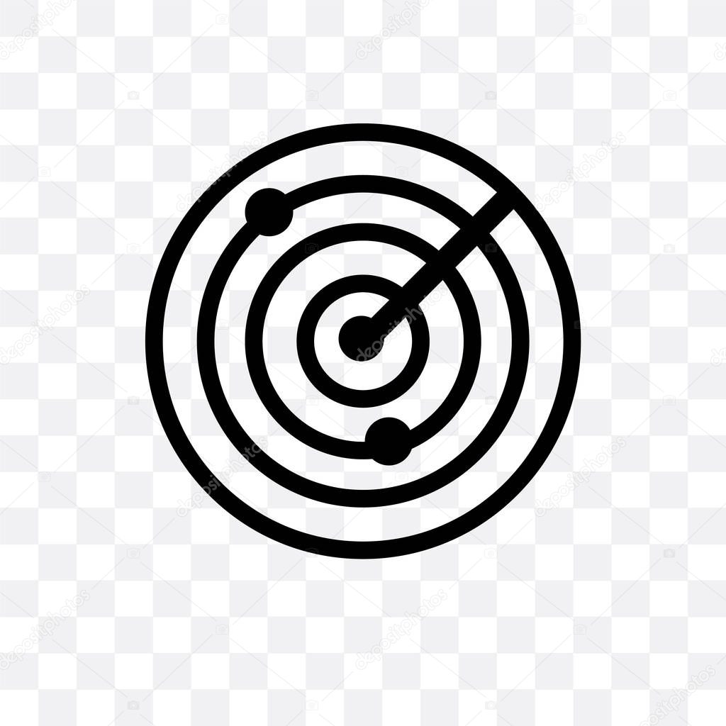 Radar vector icon isolated on transparent background, Radar logo concept