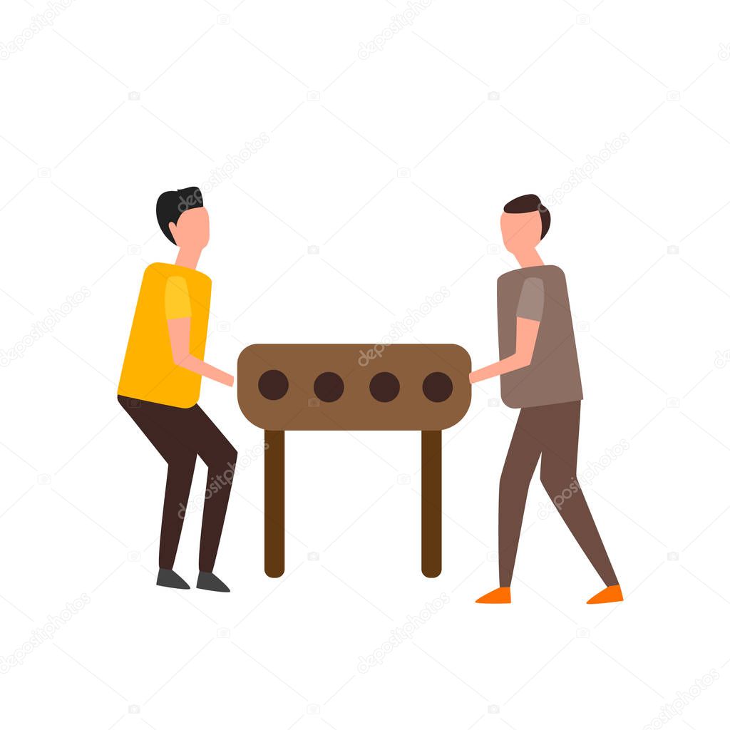 Table football icon vector isolated on white background, Table football transparent sign , human illustrations , human illustrations