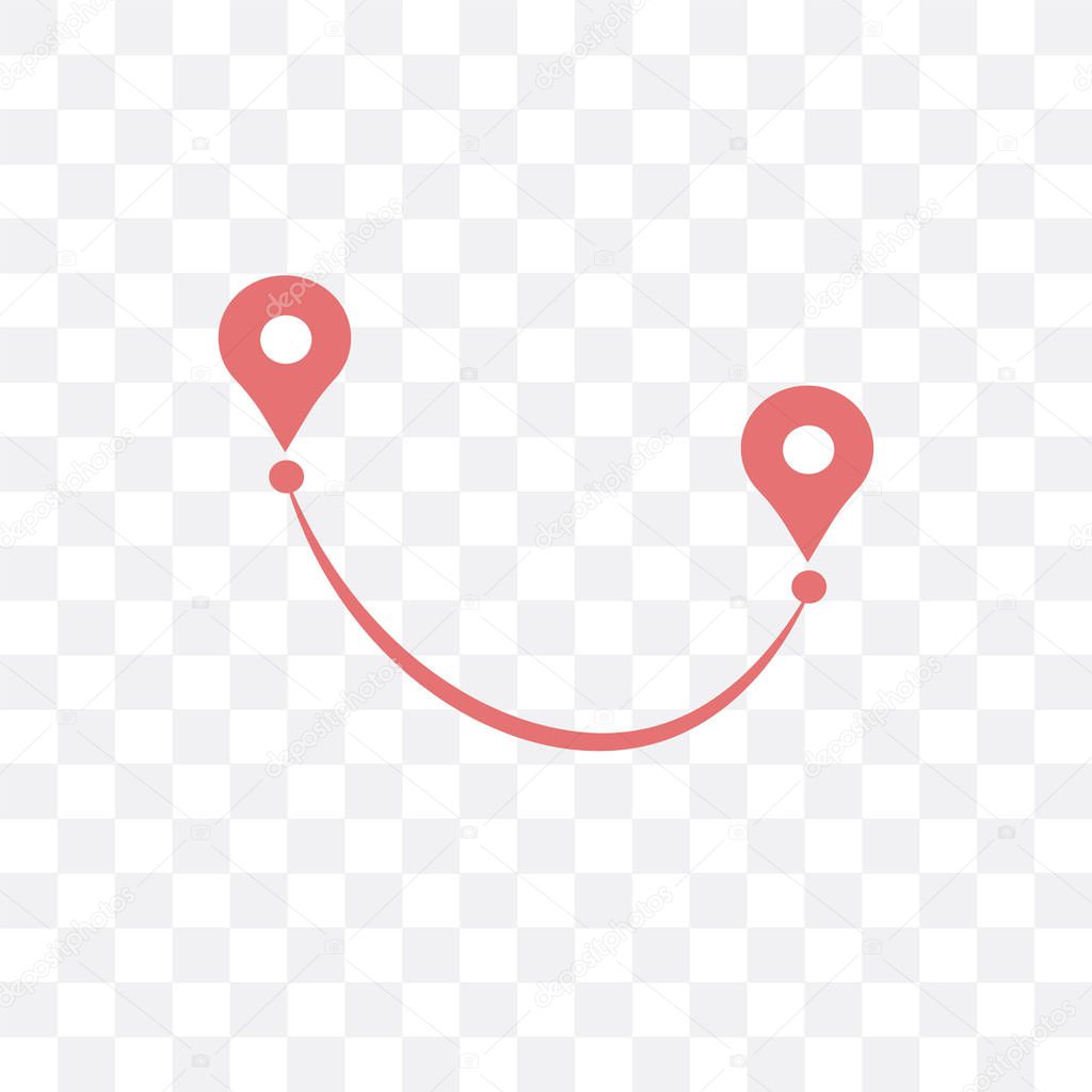Route vector icon isolated on transparent background, Route logo concept
