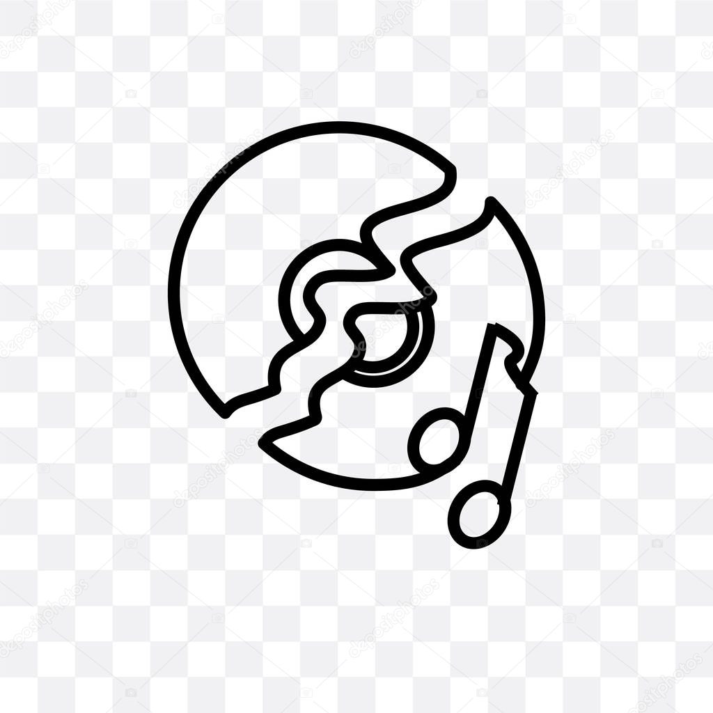Broken disc vector icon isolated on transparent background, Broken disc logo concept