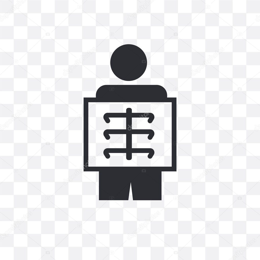 X ray vector icon isolated on transparent background, X ray logo concept