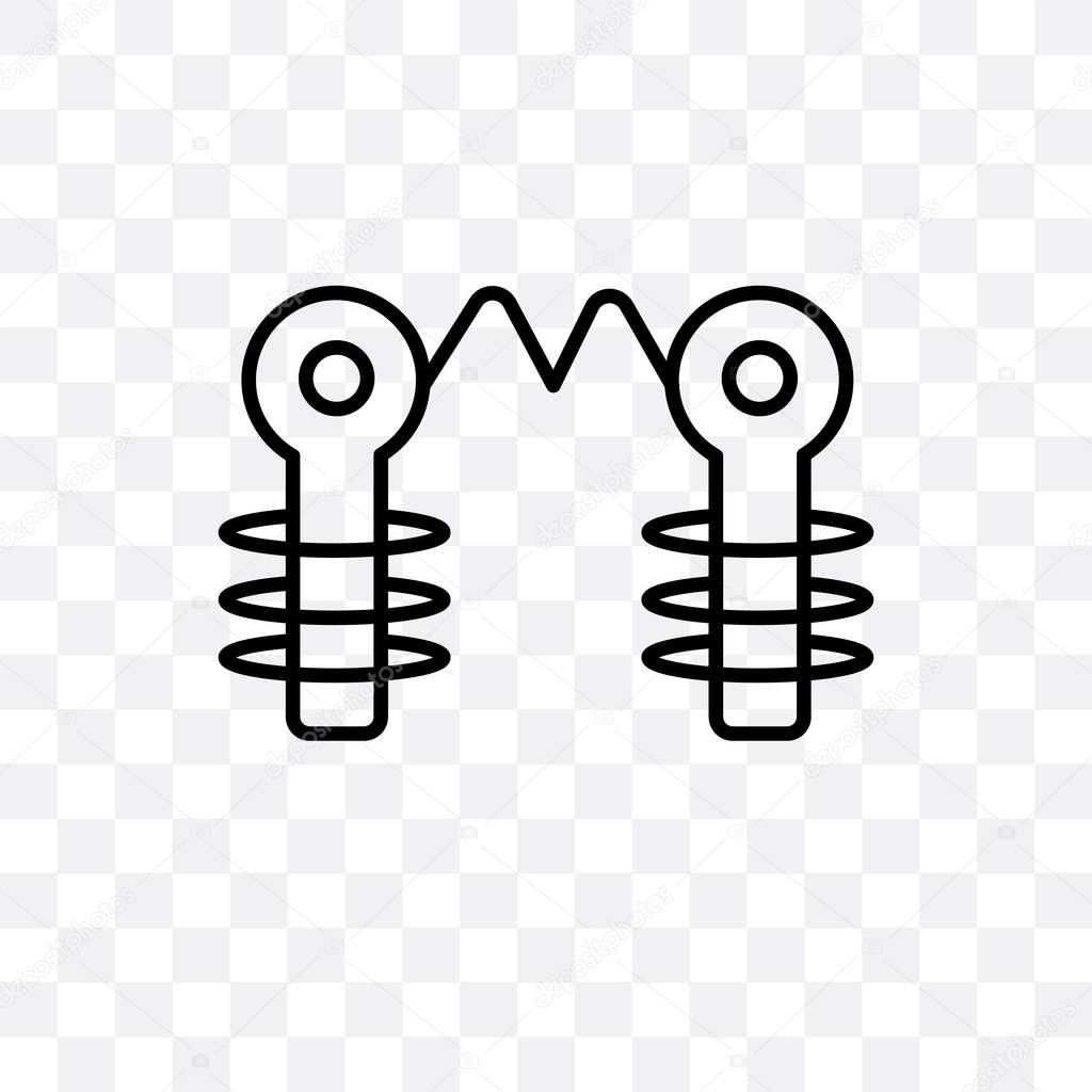 Tesla coil vector icon isolated on transparent background, Tesla