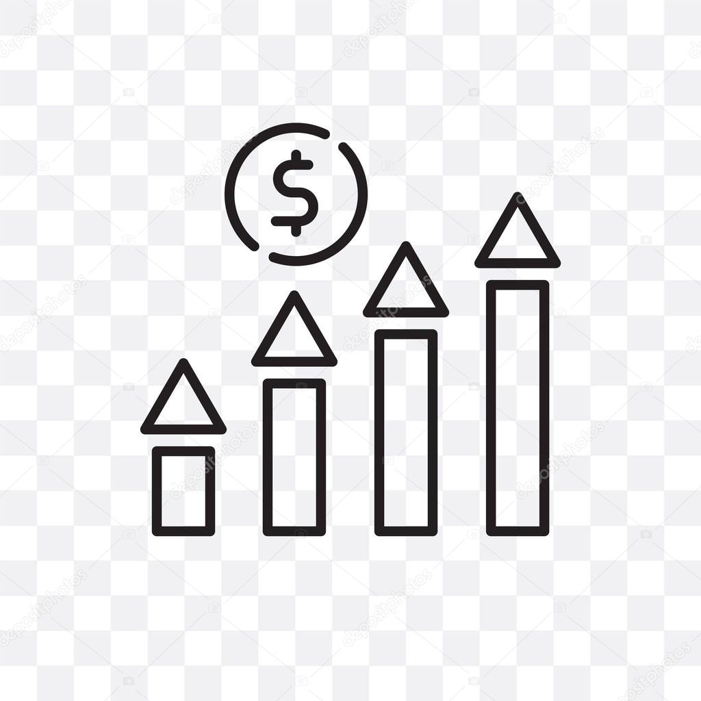 Growth vector icon isolated on transparent background, Growth logo concept