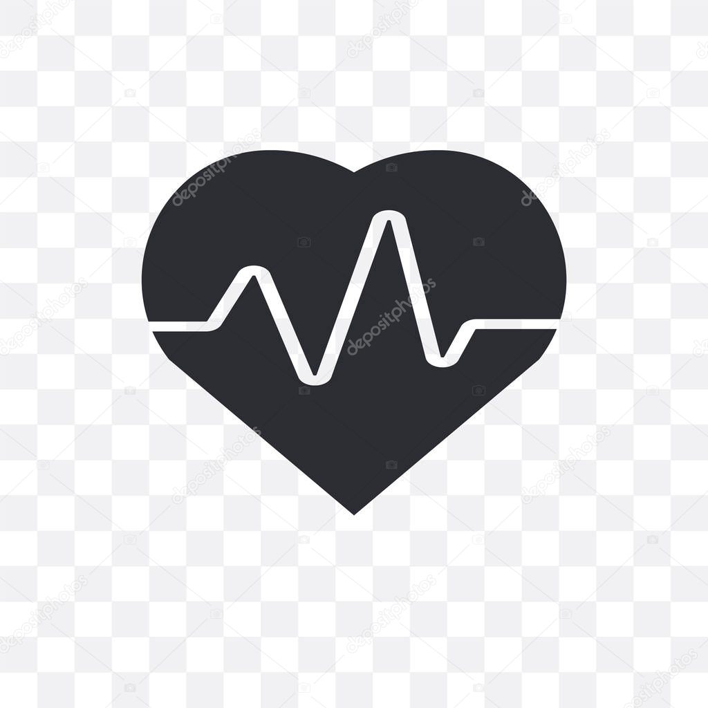 Cardiogram vector icon isolated on transparent background, Cardi