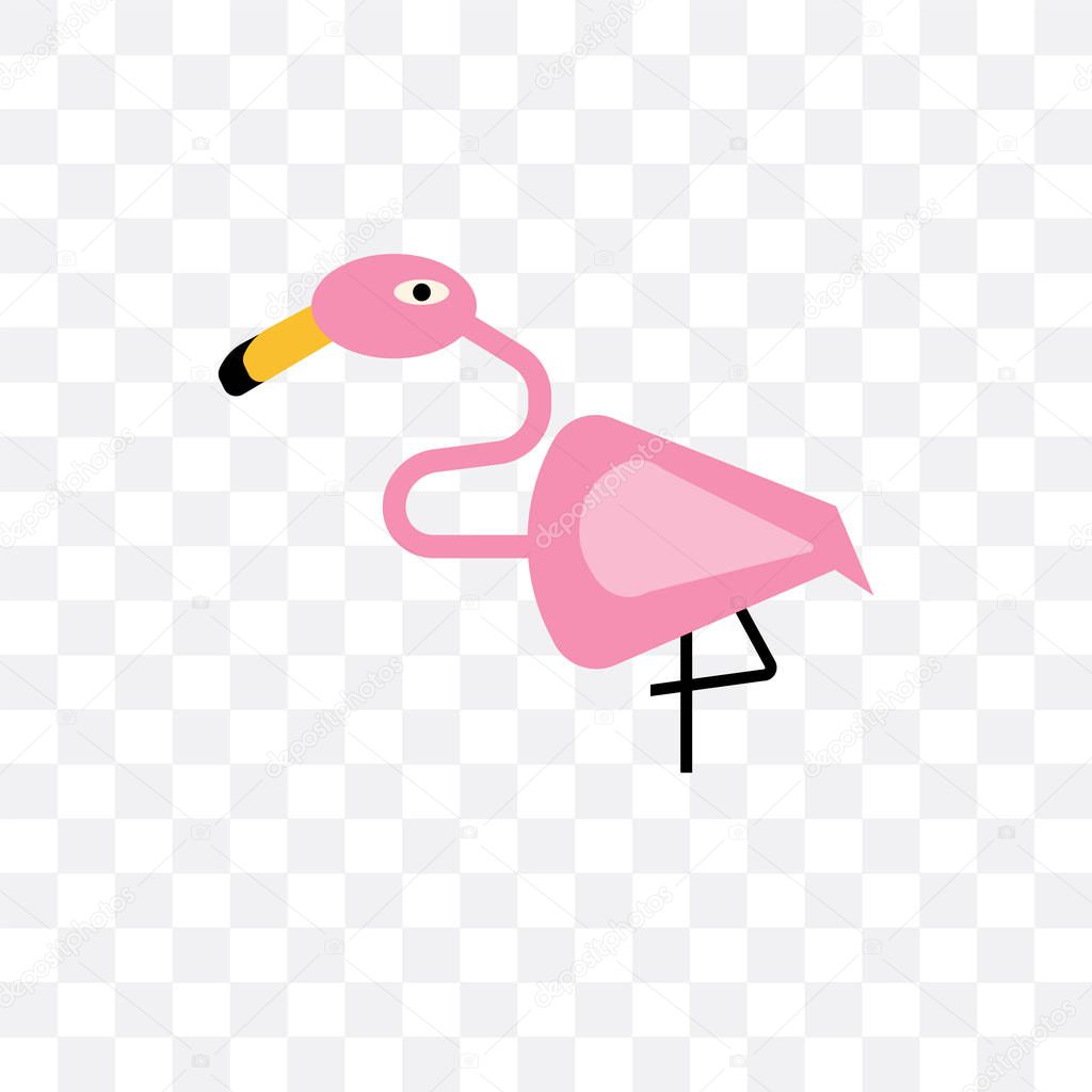 Flamingo vector icon isolated on transparent background, Flamingo logo concept