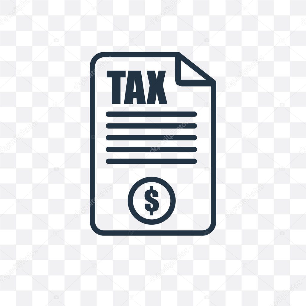 Tax vector icon isolated on transparent background, Tax logo des