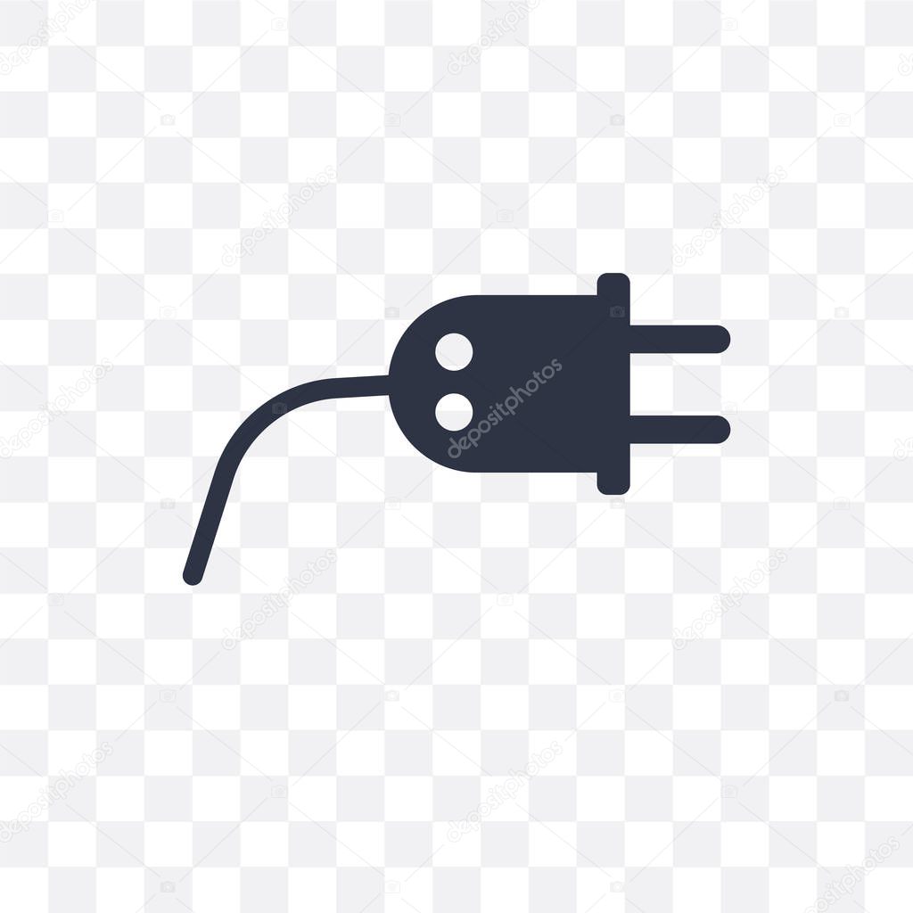 Plug vector icon isolated on transparent background, Plug logo concept