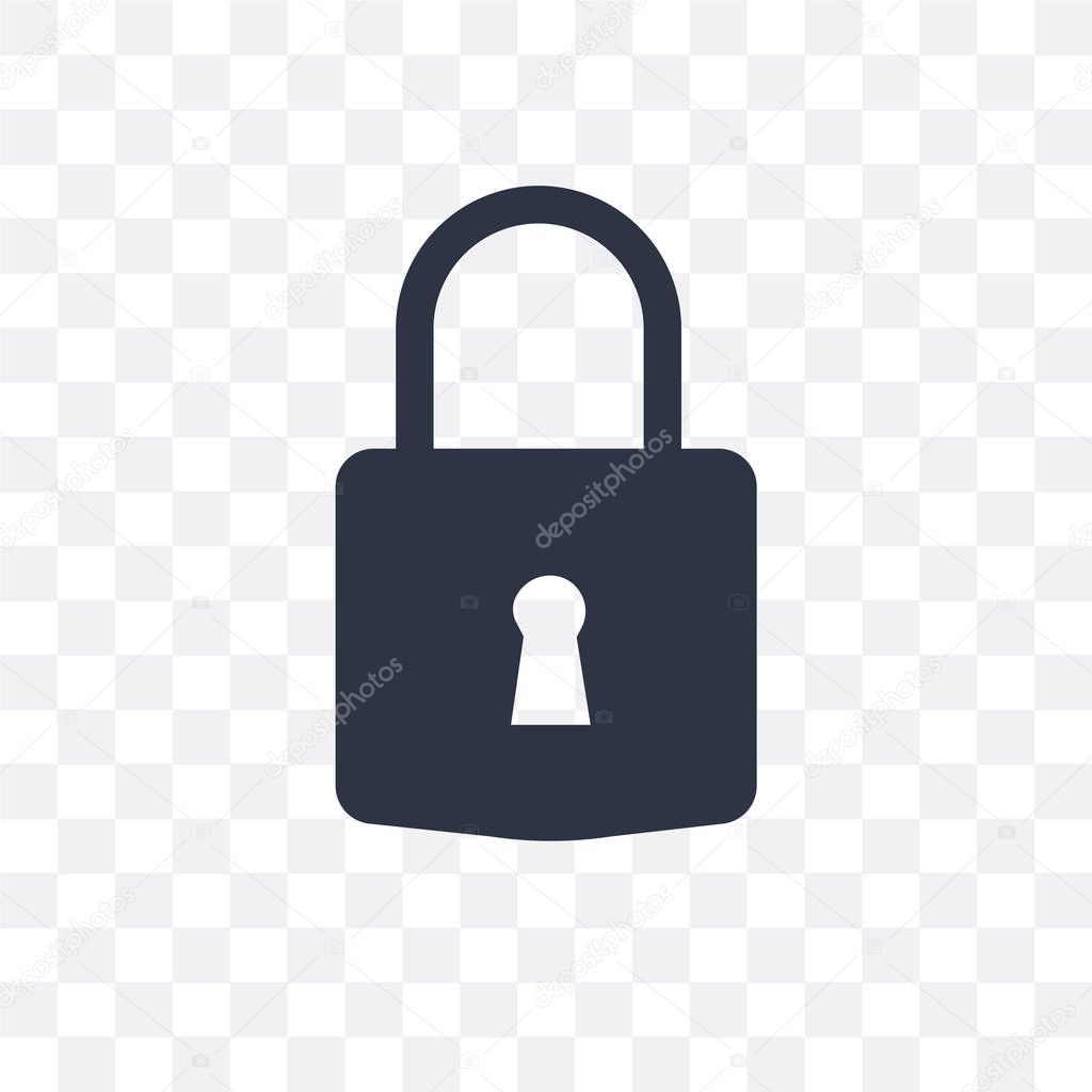 Locked vector icon isolated on transparent background, Locked logo concept