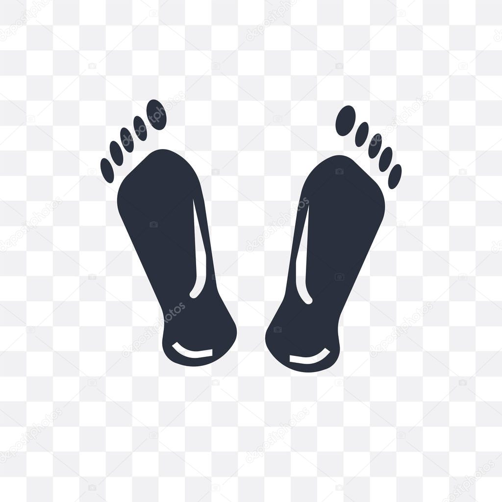 Human feet shape vector icon isolated on transparent background,