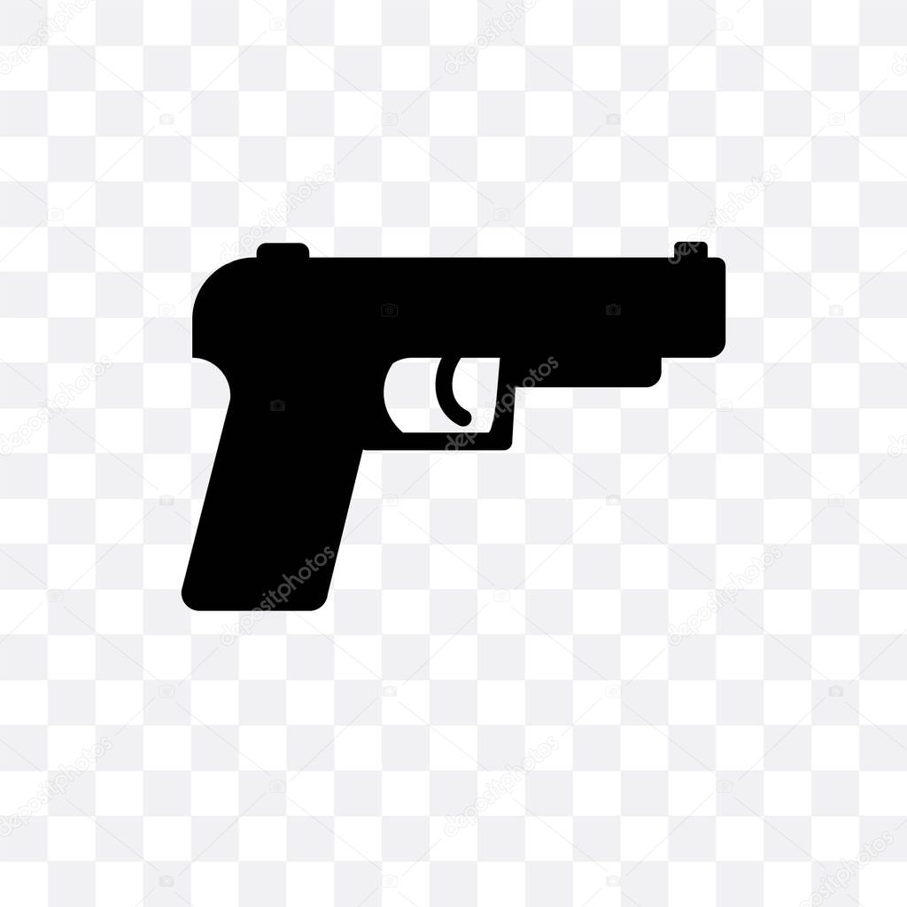 Gun vector icon isolated on transparent background, Gun logo des