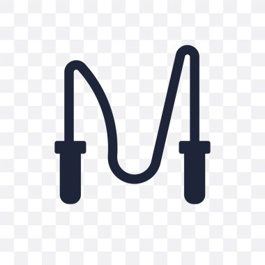 Atlama ipi şeffaf simge. İp sembolü tasarım spor salonu ve fitness koleksiyonundan atlanıyor. Basit öğe vektör çizim şeffaf arka plan üzerinde.