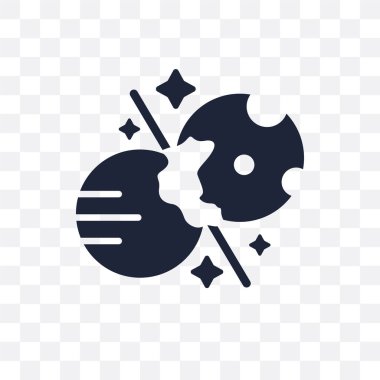 Alan çarpışma şeffaf simge. Alan çarpışma sembolü tasarım astronomi Collection.