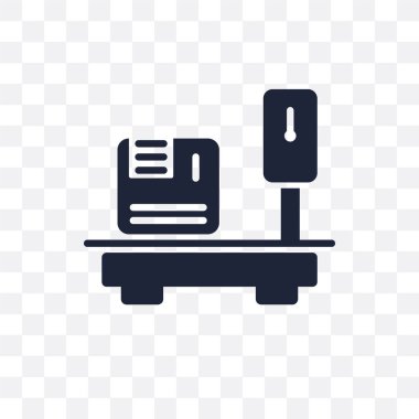 Teslimat tartı şeffaf simge. Teslimat ve lojistik koleksiyonu teslim tartı sembolü tasarım.