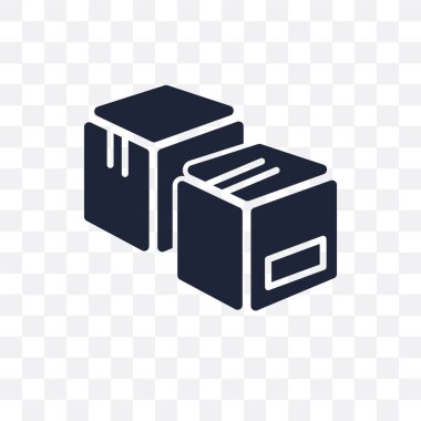 Kutuları saydam simge. Teslim ve lojistik toplama kutuları simge tasarım.