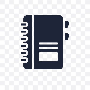 Defter şeffaf simge. Not defteri simgesi tasarım eğitim Collection.