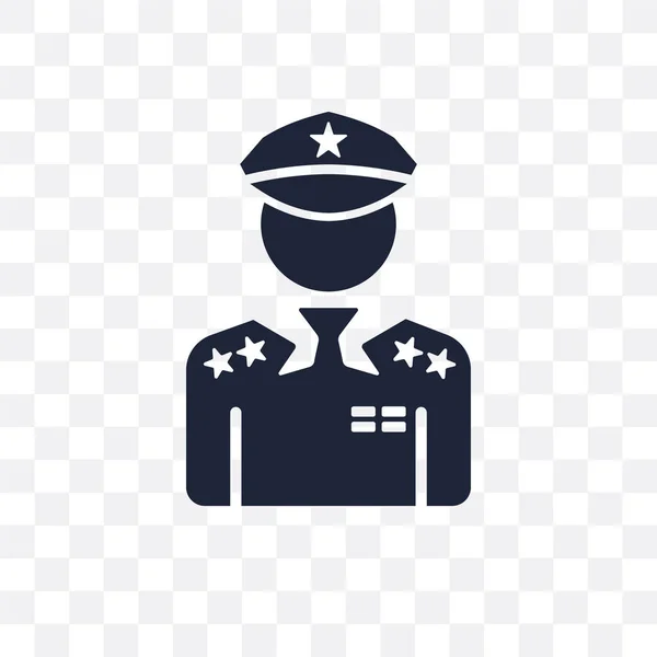 Ícone Geral Transparente Desenho Símbolo Geral Coleção Exército — Vetor de Stock