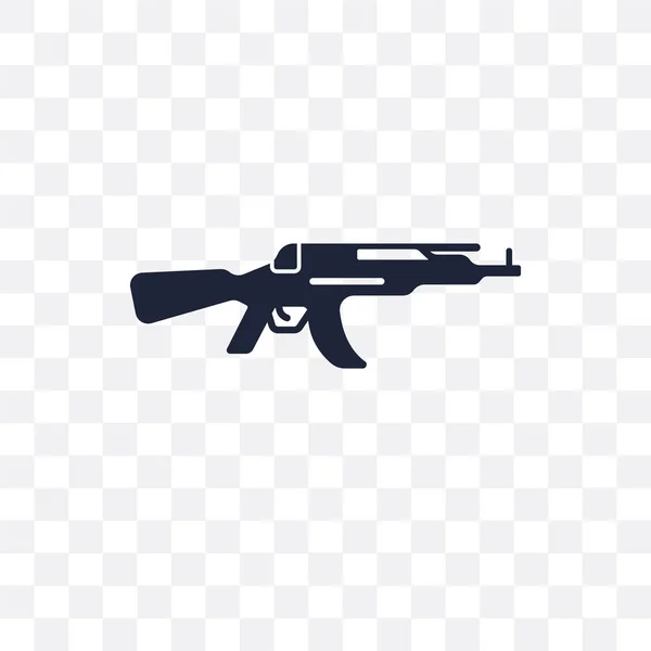 Kalashnikov Transparant Pictogram Kalashnikov Symbool Ontwerp Uit Leger Collectie — Stockvector