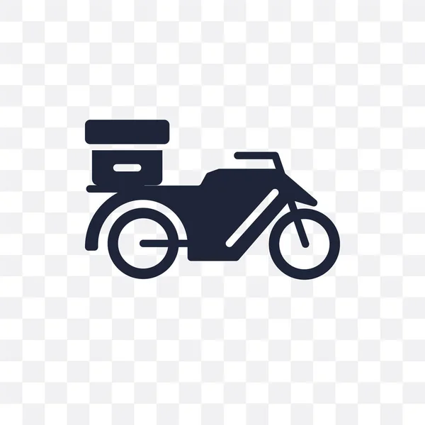 オートバイの透明アイコンで配信 配送と物流のコレクションからオートバイ シンボル デザインによる配信 — ストックベクタ