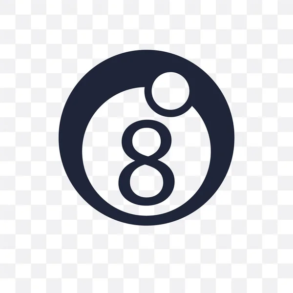 Eight Ball Transparant Pictogram Eight Ball Symbool Ontwerp Uit Arcade — Stockvector