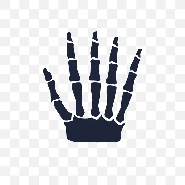 Ossos Mão Humana Ícone Transparente Design Símbolo Ossos Mão Humana — Vetor de Stock