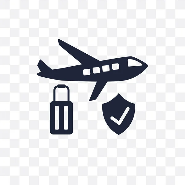 Seguro Viagem Aérea Ícone Transparente Projeto Símbolo Seguro Viagem Aérea — Vetor de Stock