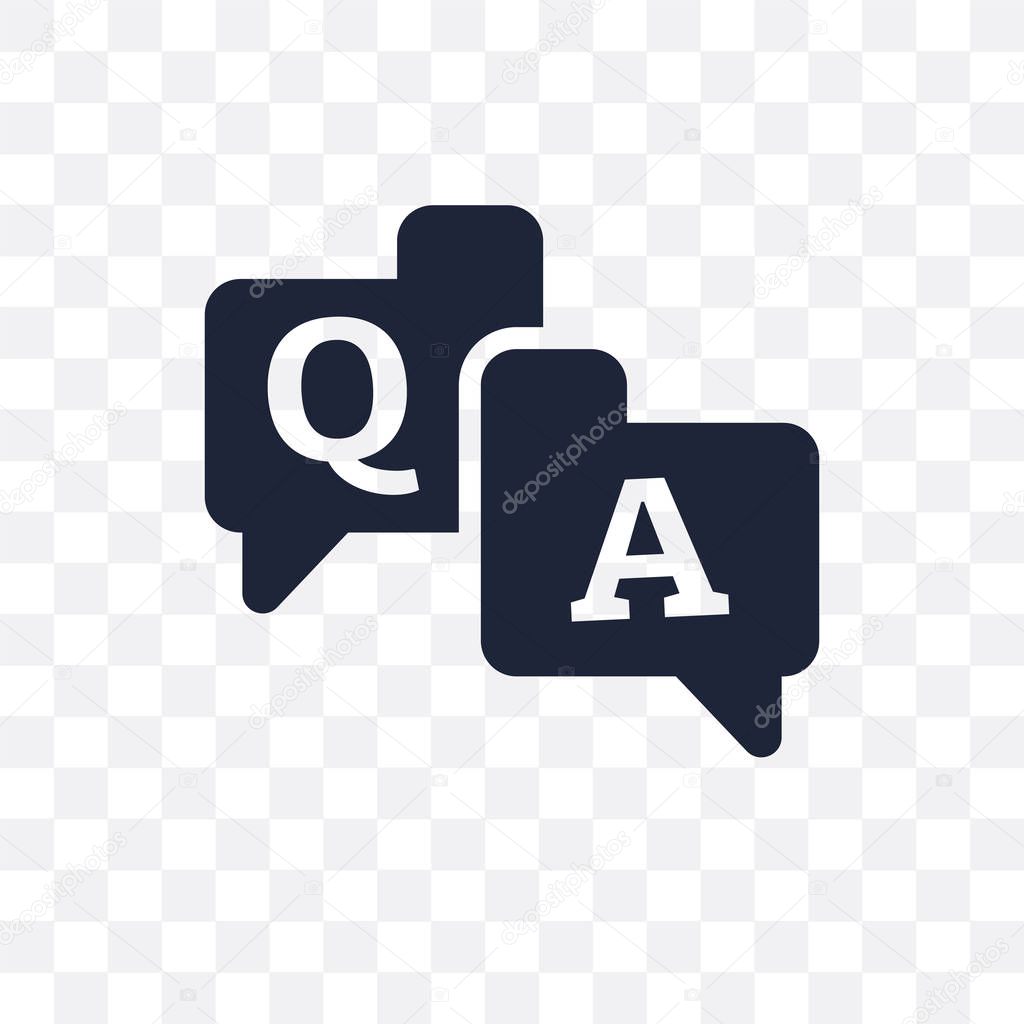QA transparent icon. QA symbol design from Online learning collection.