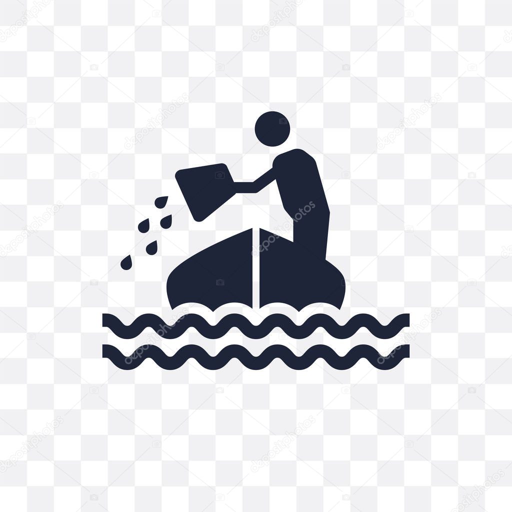 Sinking transparent icon. Sinking symbol design from Insurance collection.