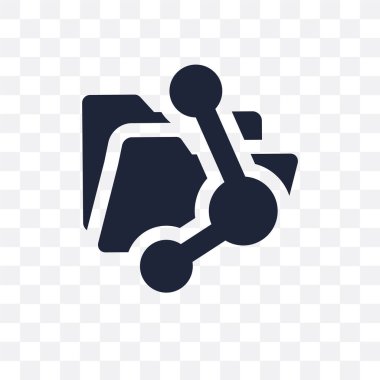 Dosya paylaşım şeffaf simgesi. Dosya paylaşım sembolü tasarım ağ koleksiyonundan. Basit öğe vektör çizim şeffaf arka plan üzerinde.