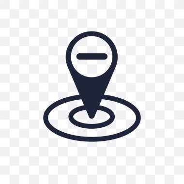 Konumu şeffaf simgesini kaldırın. Konumu simgesi tasarım haritalar ve konumlar koleksiyonundan kaldırın. Basit öğe vektör çizim şeffaf arka plan üzerinde.