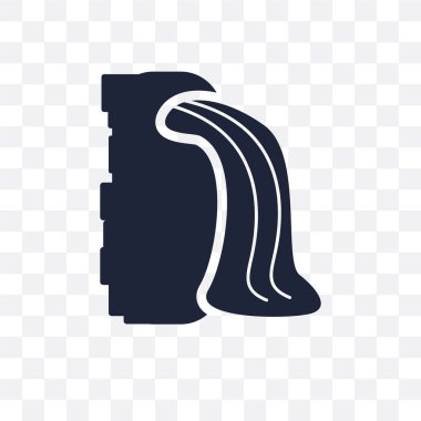 Şelale şeffaf simge. Şelale sembolü tasarım doğa koleksiyonundan. Basit öğe vektör çizim şeffaf arka plan üzerinde.