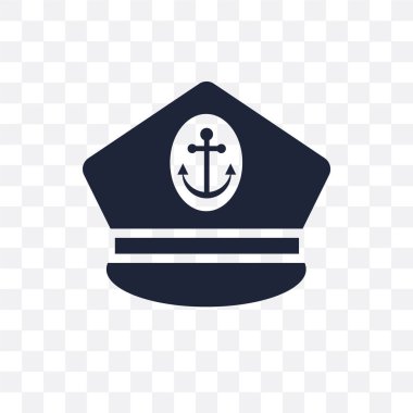 Kaptan şapka şeffaf simge. Kaptan şapka sembolü tasarım deniz koleksiyonundan. Basit öğe vektör çizim şeffaf arka plan üzerinde.