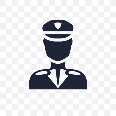 Uçak pilot şeffaf simge. Uçak pilot sembolü tasarım insanlar koleksiyonundan. Basit öğe vektör çizim şeffaf arka plan üzerinde.