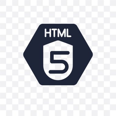 HTML5 şeffaf simge. HTML5 sembolü tasarım programlama koleksiyonundan. Basit öğe vektör çizim şeffaf arka plan üzerinde.