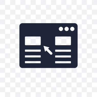 Açılış sayfası şeffaf simgesi. Sayfa simgesi tasarım Seo koleksiyonundan iniş. Basit öğe vektör çizim şeffaf arka plan üzerinde.