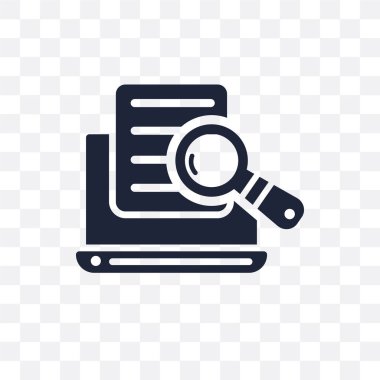 Arama şeffaf simgesi. Arama simgesi tasarım Seo koleksiyonundan. Basit öğe vektör çizim şeffaf arka plan üzerinde.
