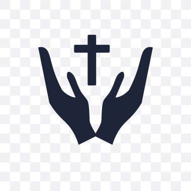 Hıristiyan şeffaf simge. Hıristiyan sembolü tasarım din koleksiyonundan. Basit öğe vektör çizim şeffaf arka plan üzerinde.