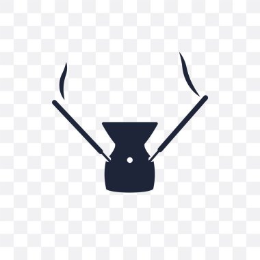 Tütsü şeffaf simge. Simge tasarım din koleksiyonundan tütsü. Basit öğe vektör çizim şeffaf arka plan üzerinde.