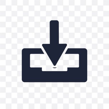 Gelen kutusu şeffaf simge. Gelen kutusu simgesi tasarım Web gezinti koleksiyonundan. Basit öğe vektör çizim şeffaf arka plan üzerinde.